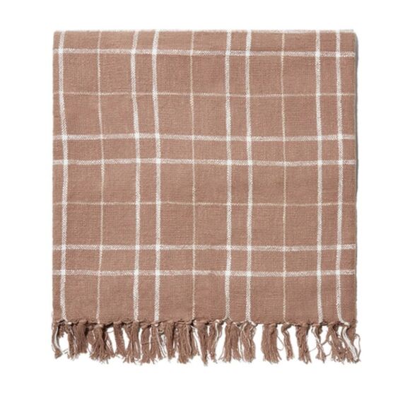 THROW BLANKET NIB LITTLE KORBOOSE BY APRIL NEMETH TAUPE IN COLOR LIGHTWEIGHT - Picture 1 of 4